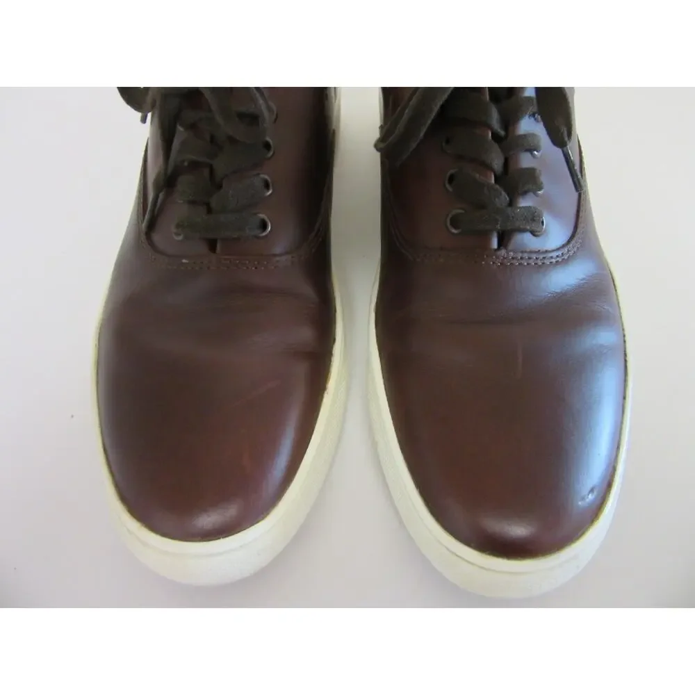 ALDO Men's Brown Leather Low Top 9.5 Lace Up Sneakers